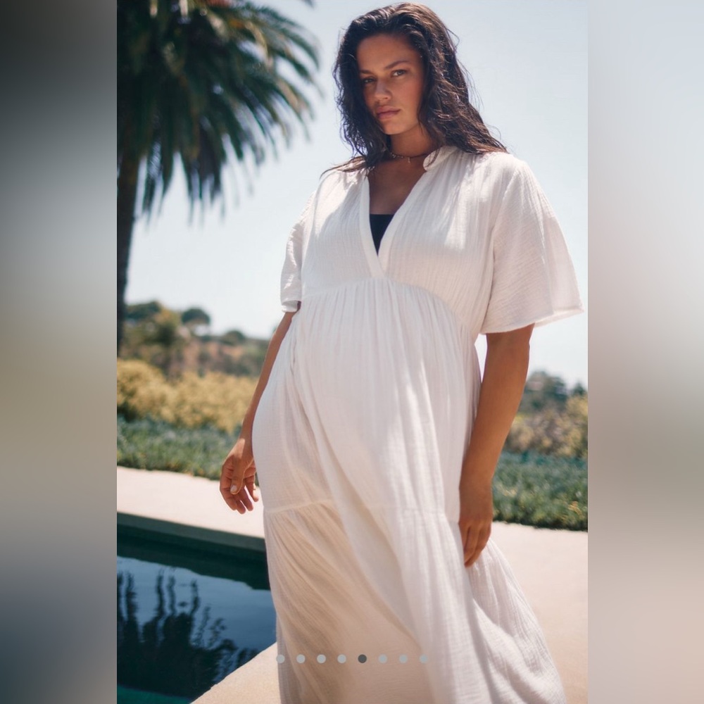 The Kallie Flowy Maxi Dress by Celandine | Anthropologie | Ivory | 3X | EUC